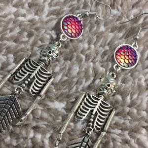 Skull Mermaid Earrings